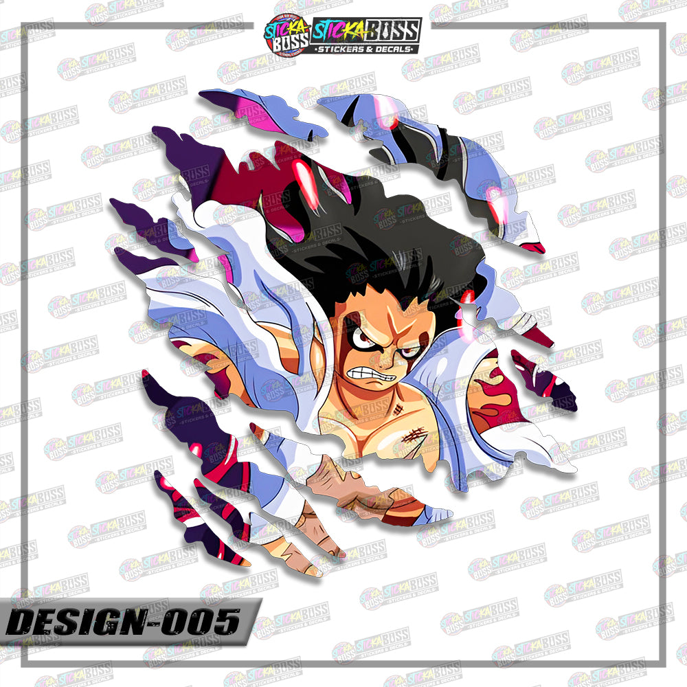 LUFFY GEAR  4&5 | ANIME SCRATCH STICKER【VINYL PRINTED】( LAMINATED / WATERPROOF )【Stickaboss】
