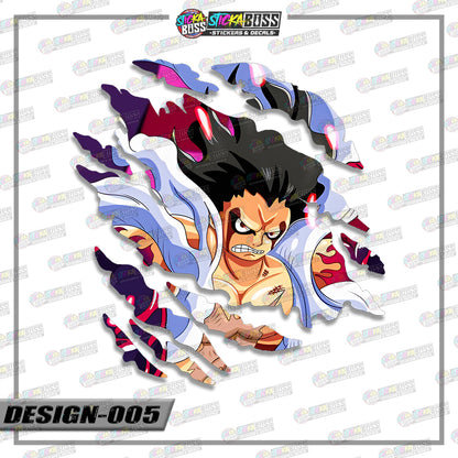 LUFFY GEAR  4&5 | ANIME SCRATCH STICKER【VINYL PRINTED】( LAMINATED / WATERPROOF )【Stickaboss】