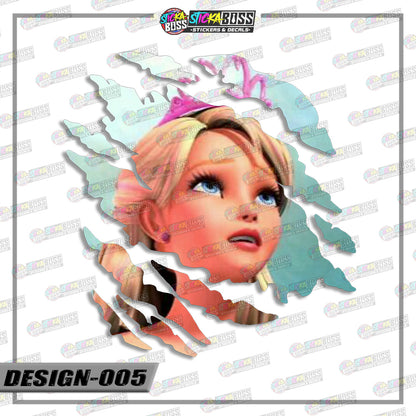 BARBIE   | ANIME SCRATCH STICKER【VINYL PRINTED】( LAMINATED / WATERPROOF )【Stickaboss】