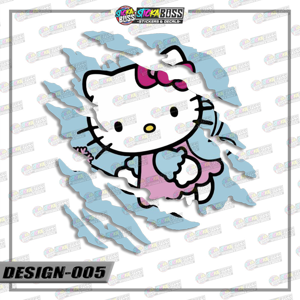 HELLO KITTY| ANIME SCRATCH STICKER【VINYL PRINTED】( LAMINATED / WATERPROOF )【Stickaboss】