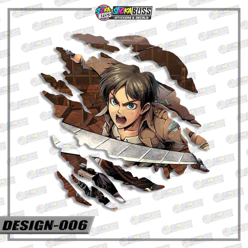 ATTACK ON TITAN PART  | ANIME SCRATCH STICKER【VINYL PRINTED】( LAMINATED / WATERPROOF )【Stickaboss】
