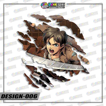 ATTACK ON TITAN PART  | ANIME SCRATCH STICKER【VINYL PRINTED】( LAMINATED / WATERPROOF )【Stickaboss】