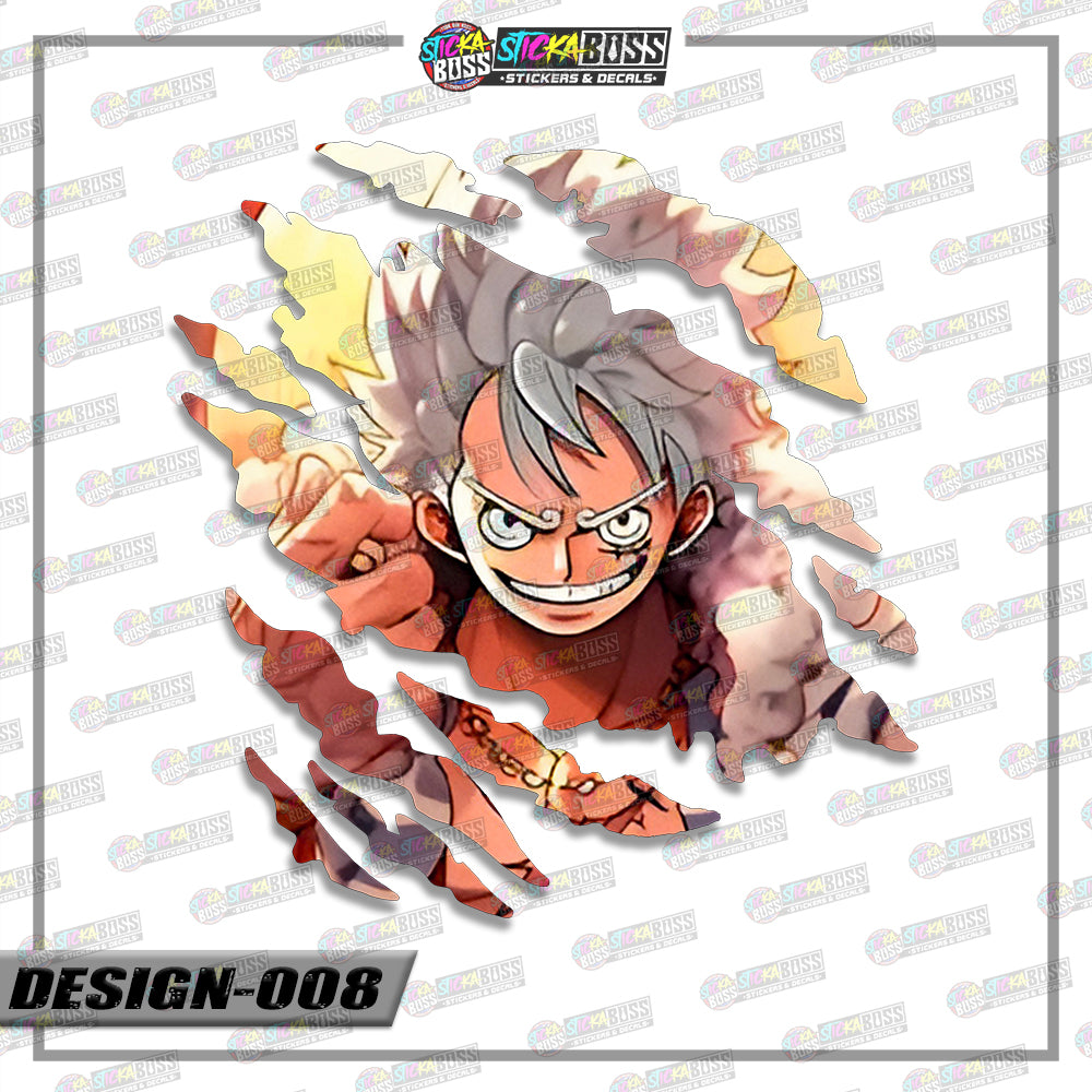 LUFFY GEAR  4&5 | ANIME SCRATCH STICKER【VINYL PRINTED】( LAMINATED / WATERPROOF )【Stickaboss】