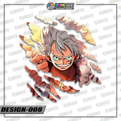 LUFFY GEAR  4&5 | ANIME SCRATCH STICKER【VINYL PRINTED】( LAMINATED / WATERPROOF )【Stickaboss】