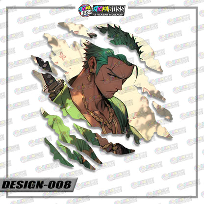 ONE PIECE ZORO | ANIME SCRATCH STICKER【VINYL PRINTED】( LAMINATED / WATERPROOF )【Stickaboss】