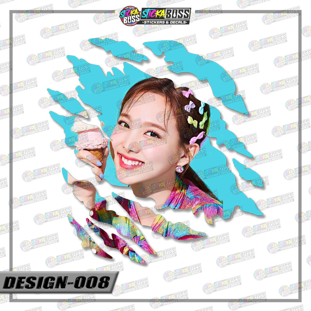 TWICE | SCRATCH STICKER【VINYL PRINTED】( LAMINATED / WATERPROOF )【Stickaboss】