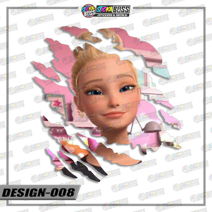 BARBIE   | ANIME SCRATCH STICKER【VINYL PRINTED】( LAMINATED / WATERPROOF )【Stickaboss】