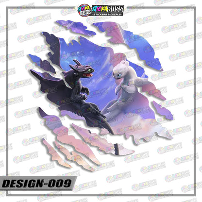 HOW TO TRAIN YOU DRAGON | SCRATCH STICKER【VINYL PRINTED】( LAMINATED / WATERPROOF )【Stickaboss】