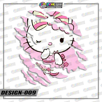 HELLO KITTY| ANIME SCRATCH STICKER【VINYL PRINTED】( LAMINATED / WATERPROOF )【Stickaboss】