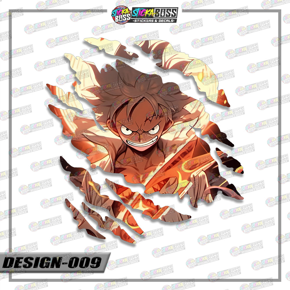 LUFFY GEAR  4&5 | ANIME SCRATCH STICKER【VINYL PRINTED】( LAMINATED / WATERPROOF )【Stickaboss】