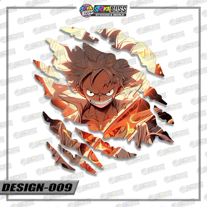 LUFFY GEAR  4&5 | ANIME SCRATCH STICKER【VINYL PRINTED】( LAMINATED / WATERPROOF )【Stickaboss】