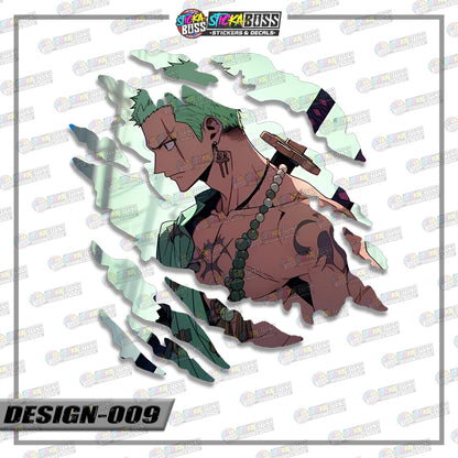ONE PIECE ZORO | ANIME SCRATCH STICKER【VINYL PRINTED】( LAMINATED / WATERPROOF )【Stickaboss】