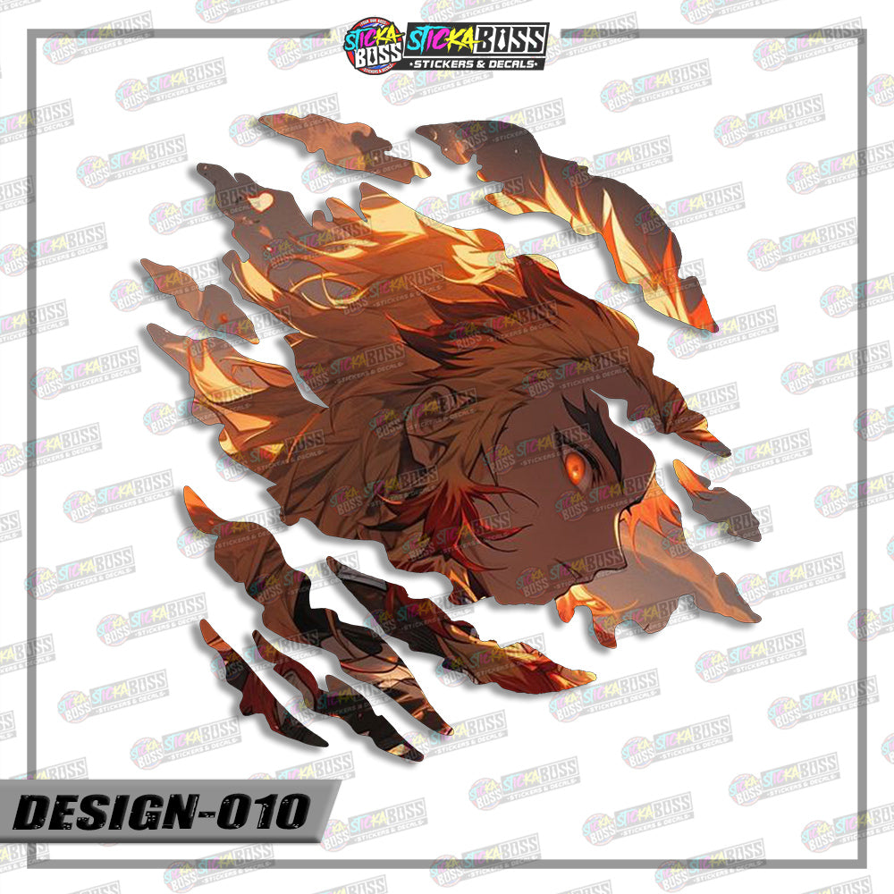 DEMONSLAYER | ANIME SCRATCH STICKER【VINYL PRINTED】( LAMINATED / WATERPROOF )【Stickaboss】