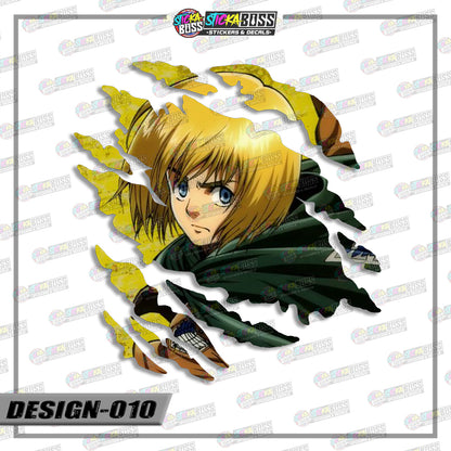 ATTACK ON TITAN PART  | ANIME SCRATCH STICKER【VINYL PRINTED】( LAMINATED / WATERPROOF )【Stickaboss】