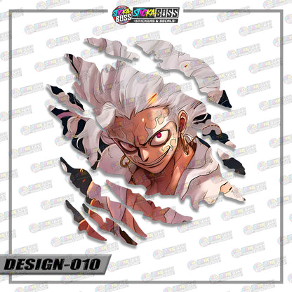 LUFFY GEAR  4&5 | ANIME SCRATCH STICKER【VINYL PRINTED】( LAMINATED / WATERPROOF )【Stickaboss】