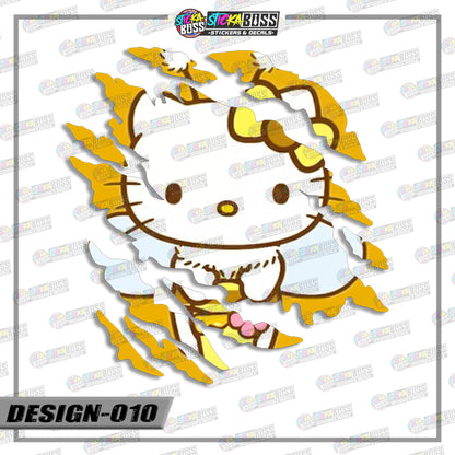 HELLO KITTY| ANIME SCRATCH STICKER【VINYL PRINTED】( LAMINATED / WATERPROOF )【Stickaboss】