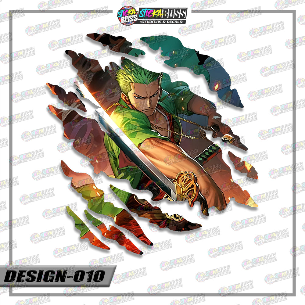 ONE PIECE ZORO | ANIME SCRATCH STICKER【VINYL PRINTED】( LAMINATED / WATERPROOF )【Stickaboss】