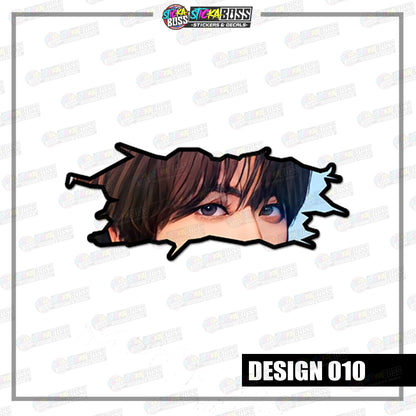 KPOP- BTS| CRACK PEEKERS  ( ANIME VINYL STICKER DECALS )【Stickaboss】
