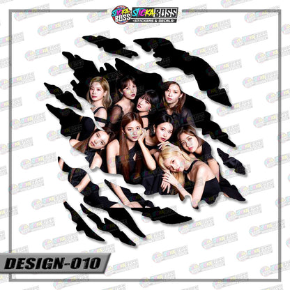 TWICE | SCRATCH STICKER【VINYL PRINTED】( LAMINATED / WATERPROOF )【Stickaboss】