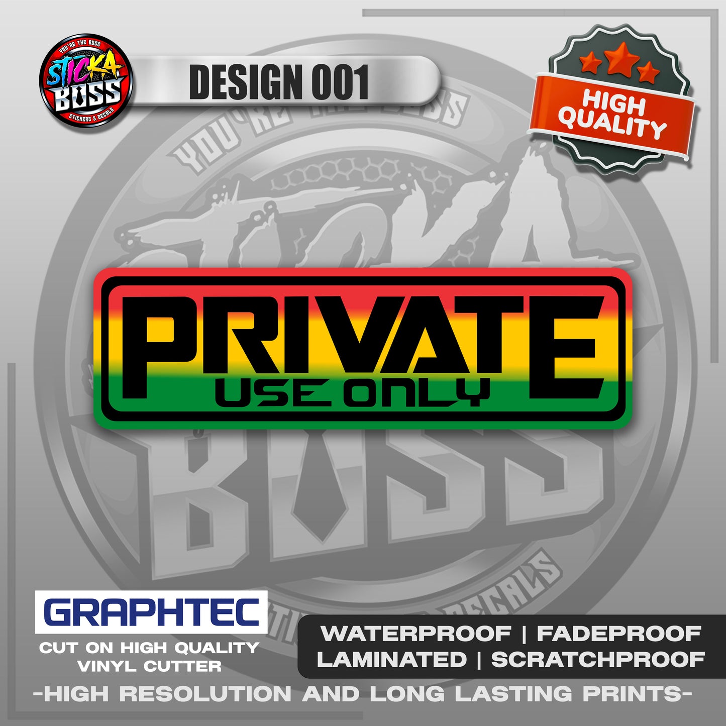 PRIVATE USE ONLY | VINYL WATERPROOF STICKER | PREMIUM LAMINATED【PRINTED】