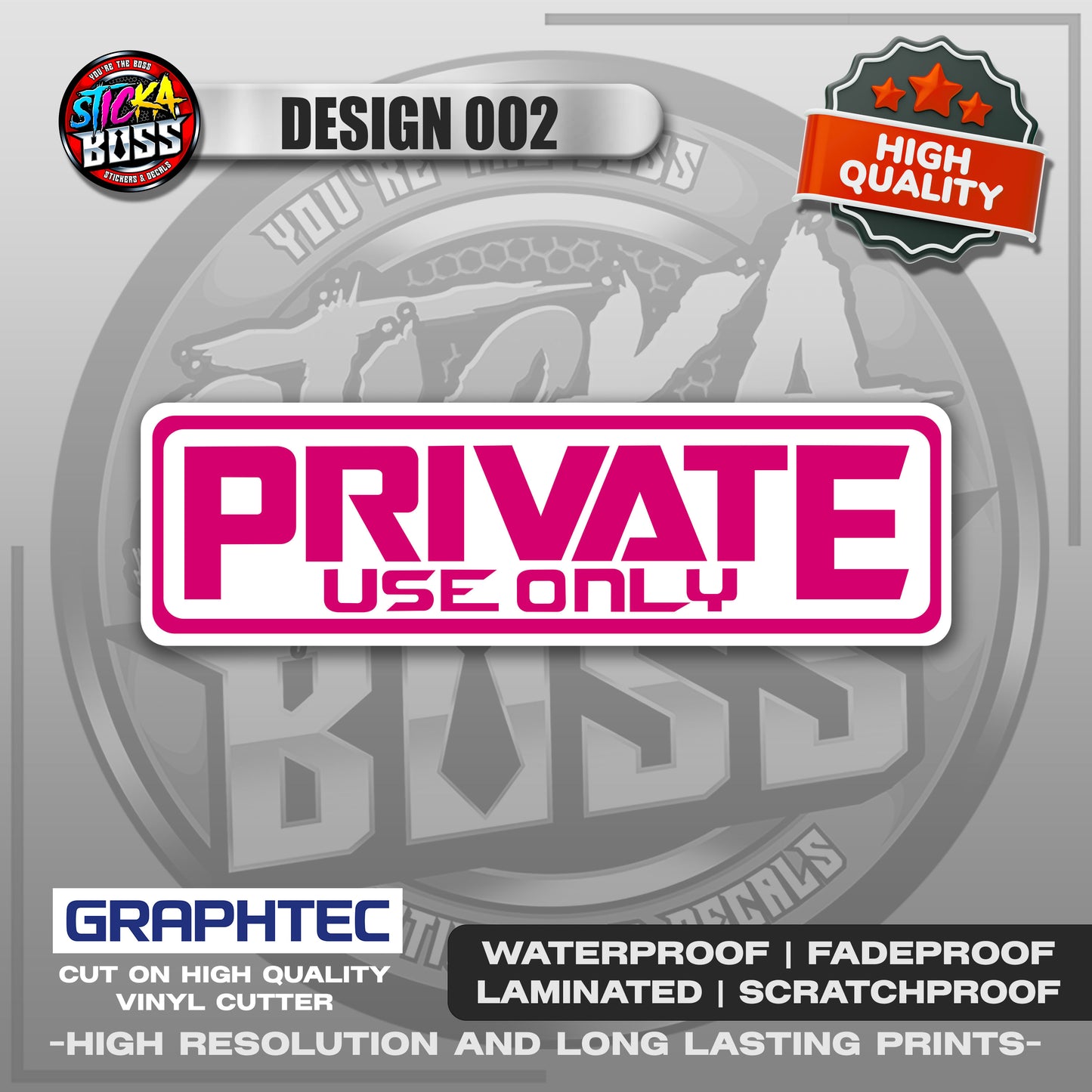 PRIVATE USE ONLY | VINYL WATERPROOF STICKER | PREMIUM LAMINATED【PRINTED】