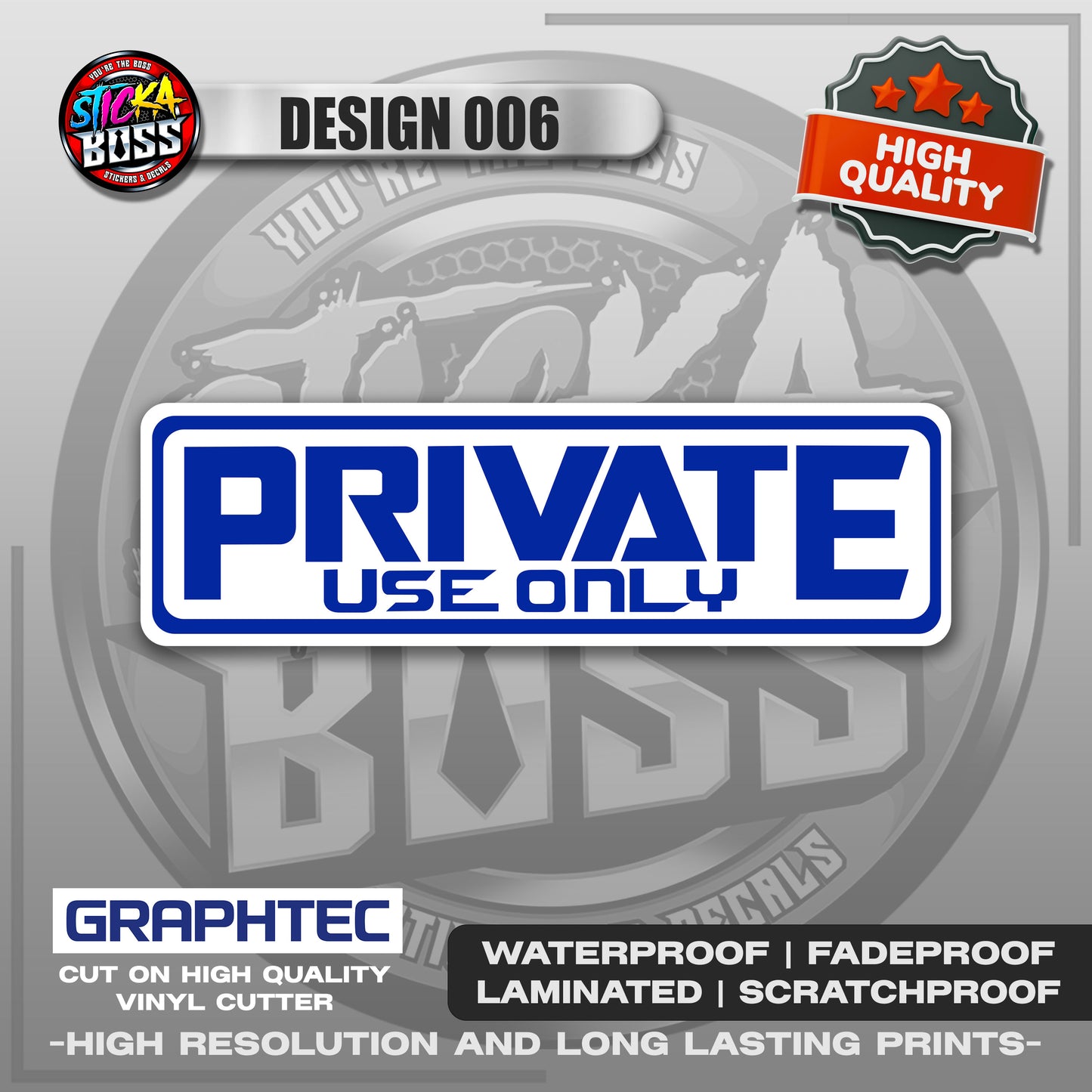 PRIVATE USE ONLY | VINYL WATERPROOF STICKER | PREMIUM LAMINATED【PRINTED】