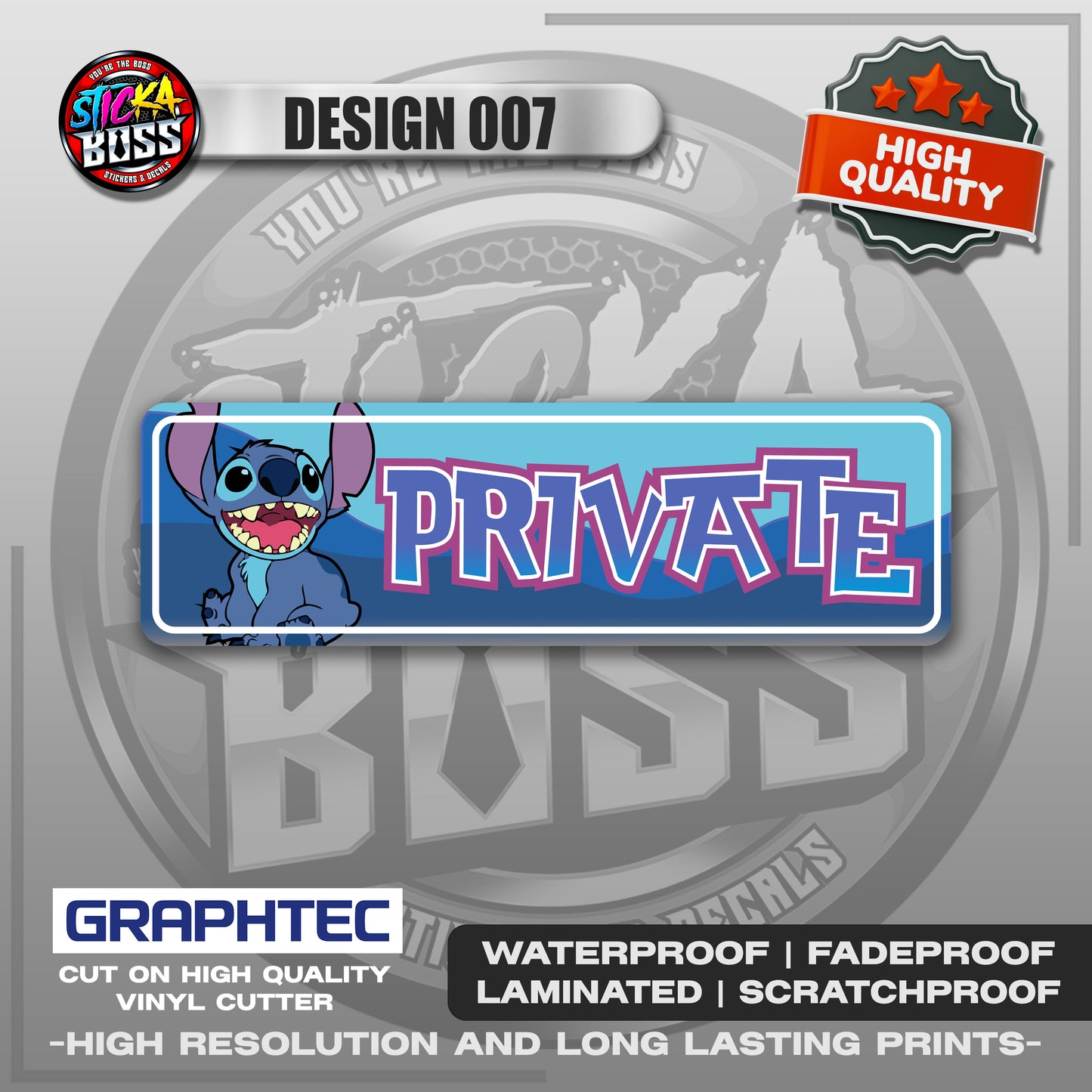 PRIVATE USE ONLY | VINYL WATERPROOF STICKER | PREMIUM LAMINATED【PRINTED】