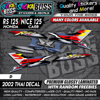 RS 125 / NICE 125 ( 2002 THAI DECAL ) 【PREMIUM GLOSSY LAMINATED】