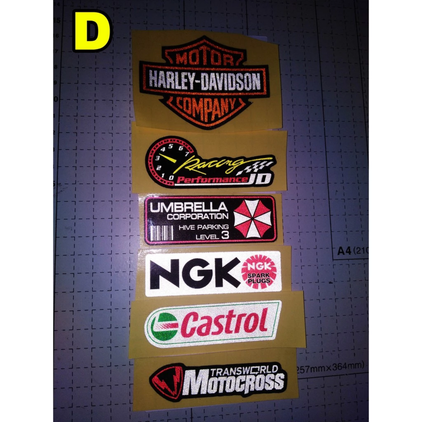 [ Bundle Set ] Mini Reflectorized ( Helmet / Motor / Car / Bike ) Side Strip  Vinyl Stickers