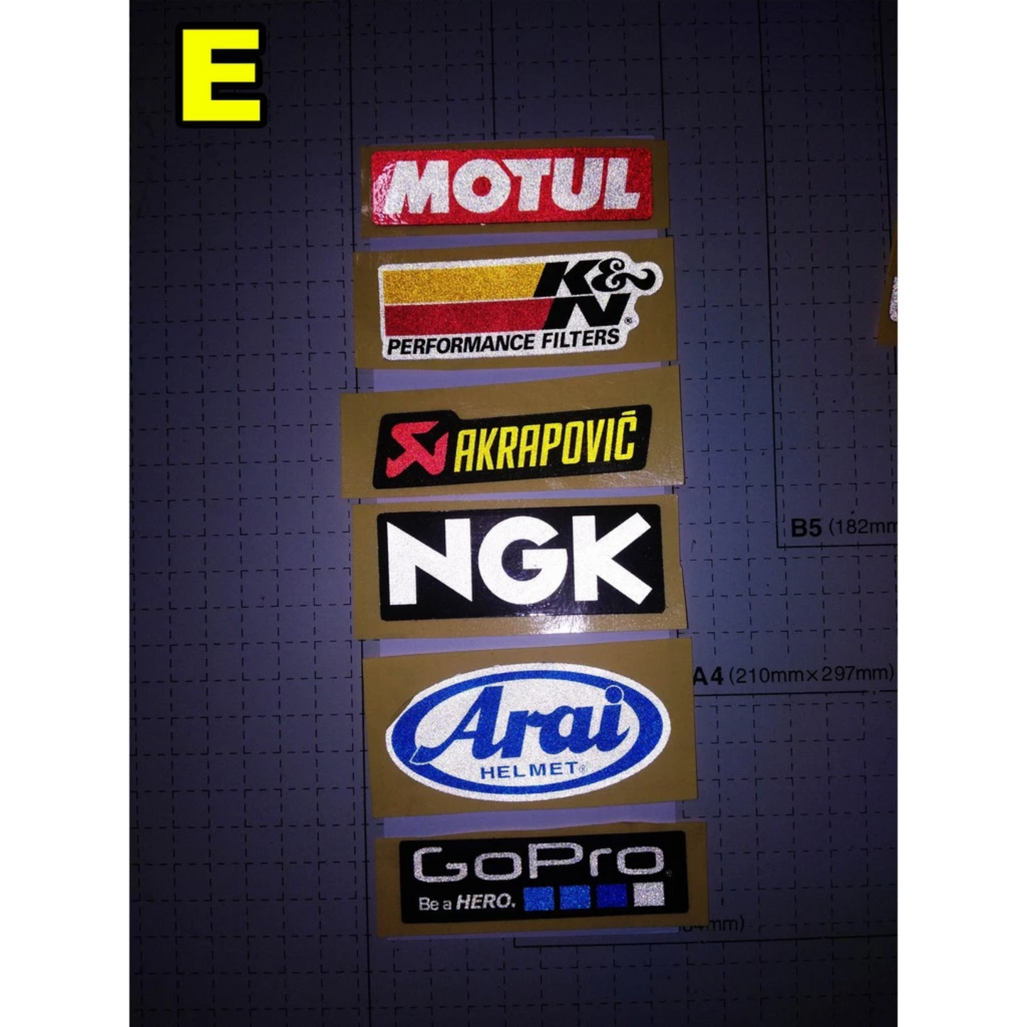 [ Bundle Set ] Mini Reflectorized ( Helmet / Motor / Car / Bike ) Side Strip  Vinyl Stickers