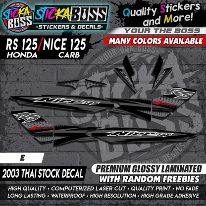 RS 125 / NICE 125 ( 2003 THAI STOCK DECAL ) 【PREMIUM GLOSSY LAMINATED】