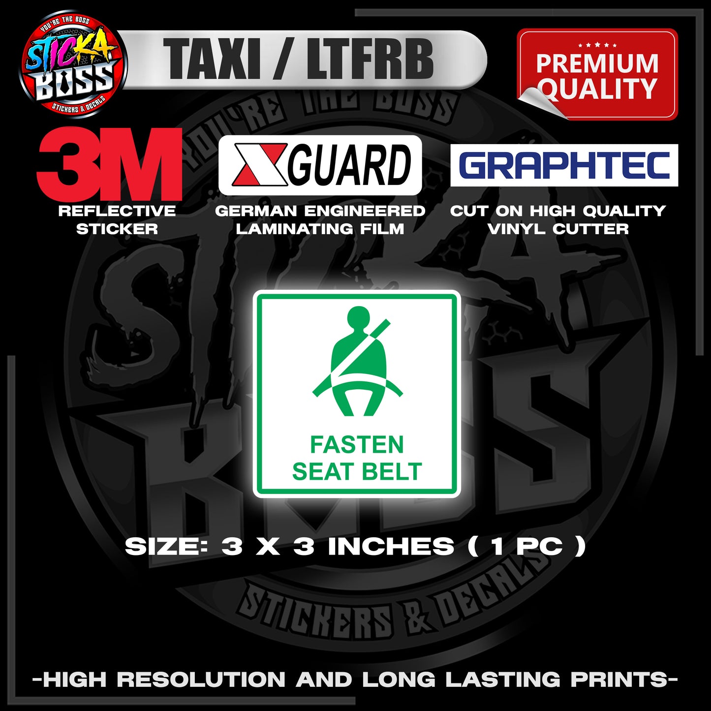 TAXI / LTFRB | 3M REFLECTIVE STICKER | PREMIUM LAMINATED【PREMIUM QUALITY】