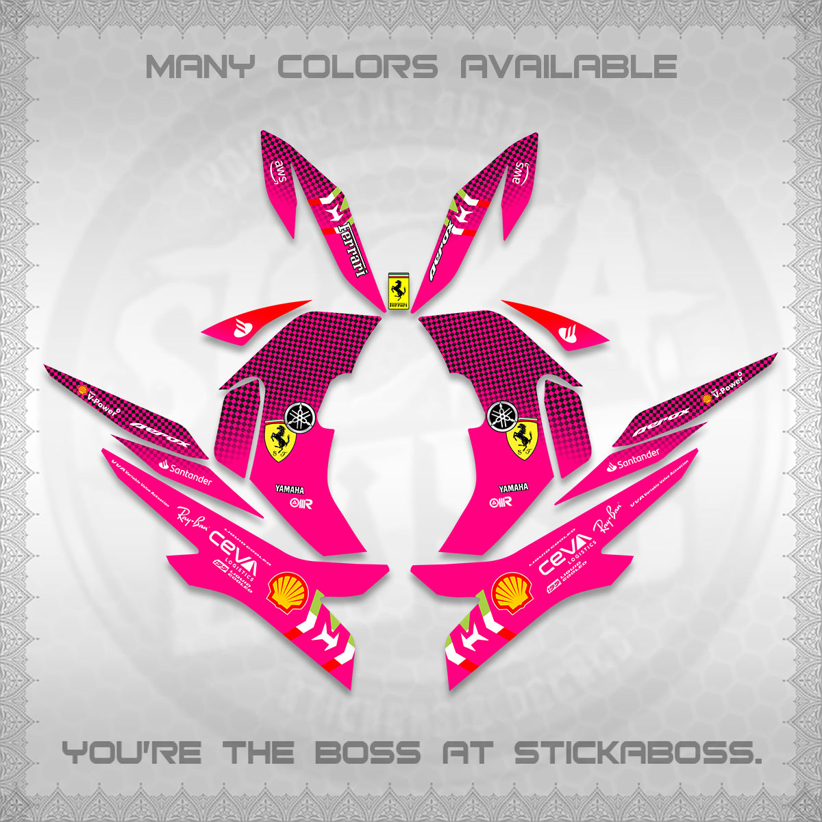 AEROX V2 DECALS (2026 HORSE RACE DESIGN) STICKER DECALS By STICKABOSS