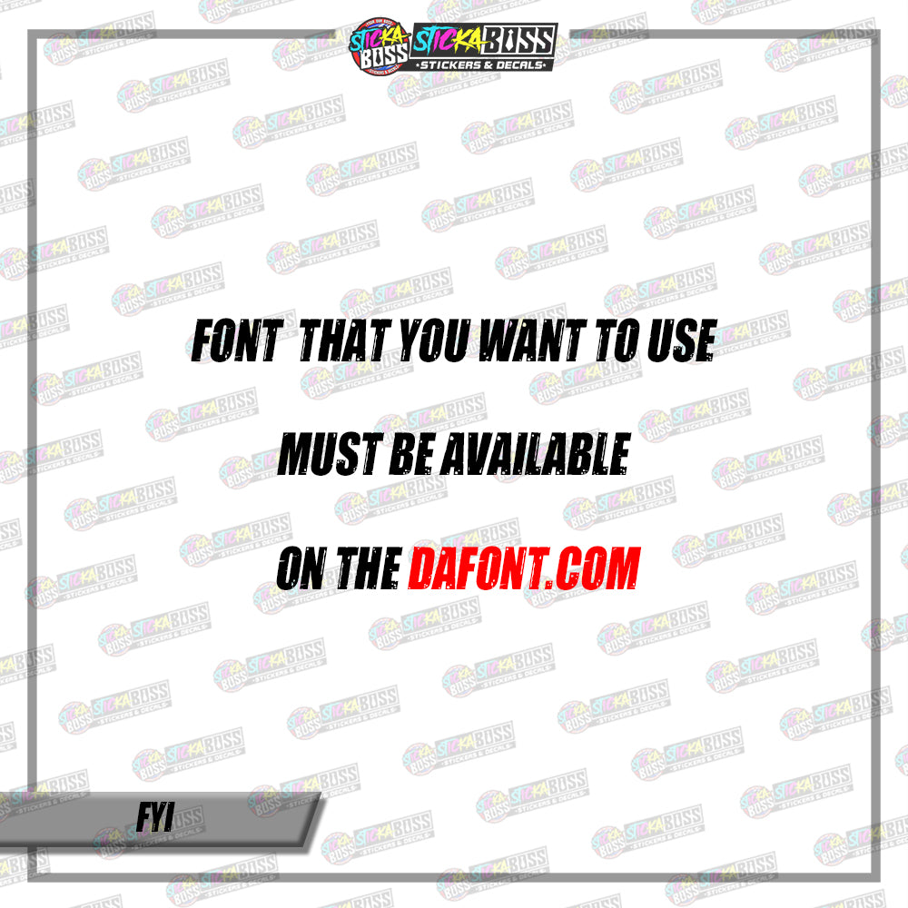 CUSTOMIZED NAME (VINYL CUT-OUT STICKER DECALS )【Stickaboss】