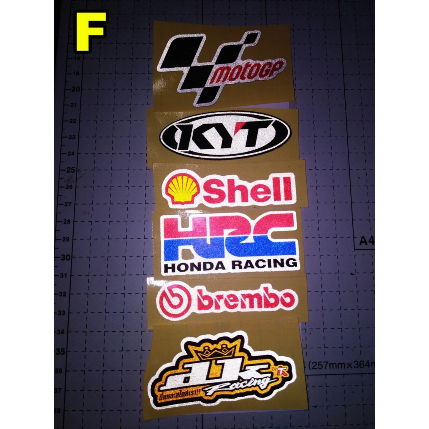 [ Bundle Set ] Mini Reflectorized ( Helmet / Motor / Car / Bike ) Side Strip  Vinyl Stickers