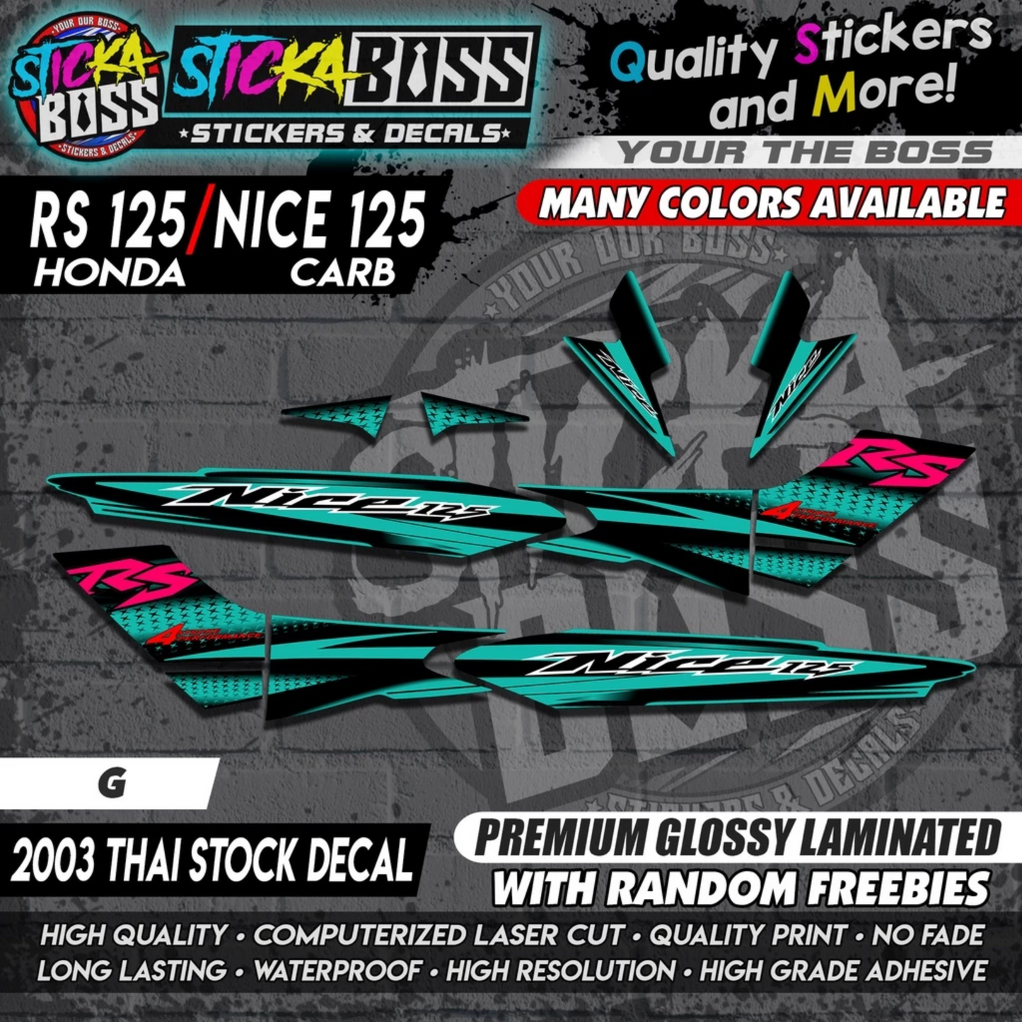 RS 125 / NICE 125 ( 2003 THAI STOCK DECAL ) 【PREMIUM GLOSSY LAMINATED】