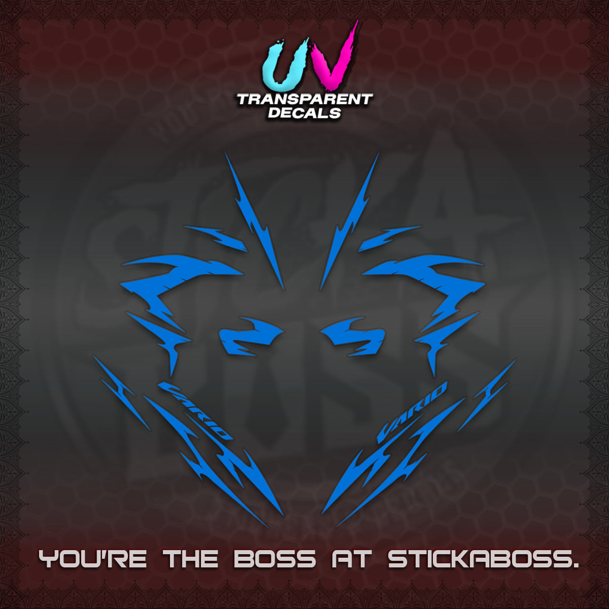 CLICK V3 UV TRANSPARENT DECALS (2026 VARIO NEW STRIPES) STICKER KITS BY STICKABOSS