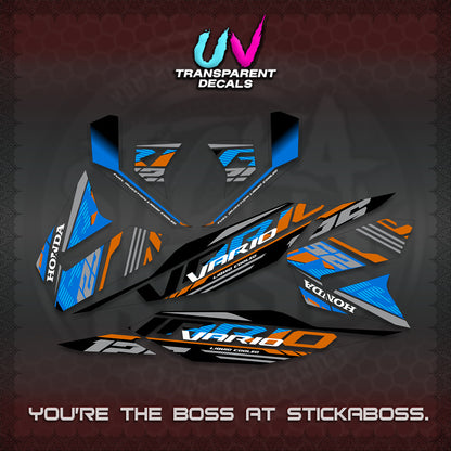 CLICK 125 V4 MALAY VARIO UV TRANSPARENT  DECALS (2026 VV12 DESIGN) STICKER KITS By STICKABOSS