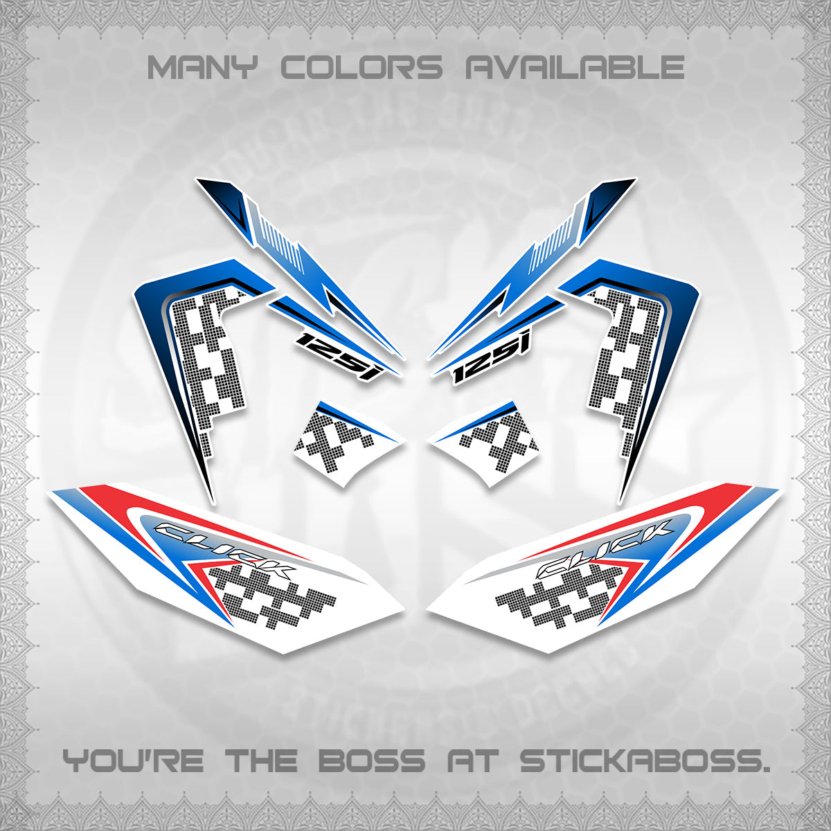 CLICK 125 V4 VIETNAM FOR WHITE DECALS (2026 TERBARU MOTIF DESIGN) STICKER KITS BY STICKABOSS