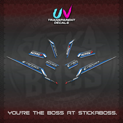 CLICK V3 VARIO STRIPING UV TRANSPARENT DECALS (2026 SPORTS RACE DESIGN) STICKER KITS BY STICKABOSS