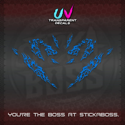 CLICK 125 V4 UV TRANSPARENT DECALS (2026 TRIBAL HEART DESIGN) STICKER KITS BY STICKABOSS