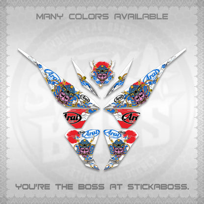 CLICK 125 V1 VARIO FOR WHITE DECALS (2026 NEW SAMURAI MOTIF) STICKER KITS BY STICKABOSS
