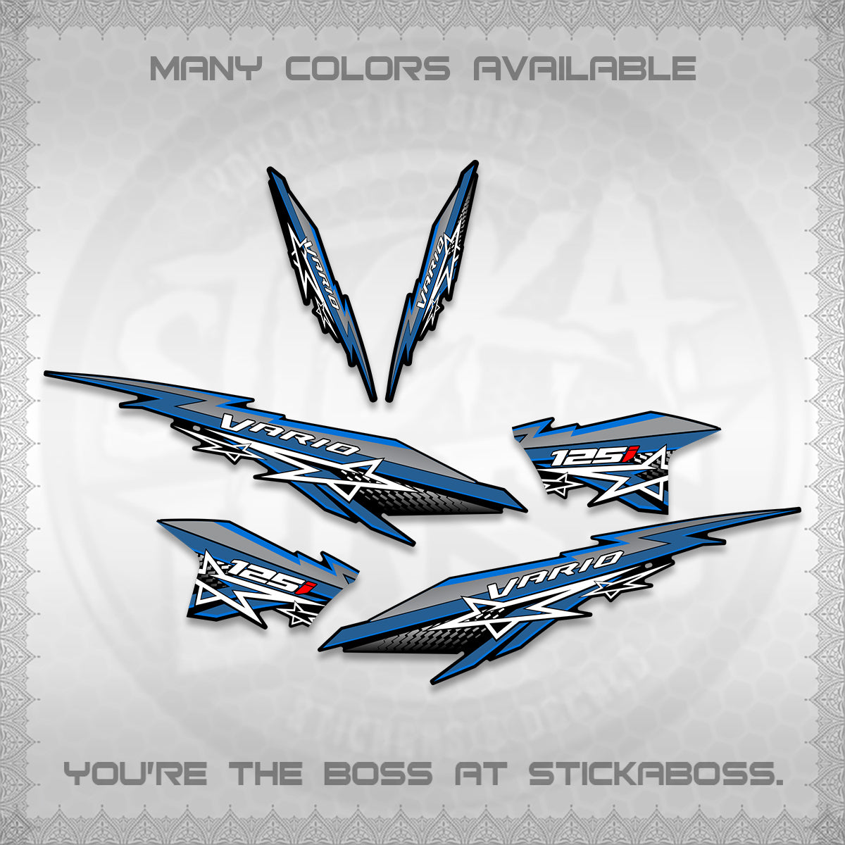 CLICK V2 INDO VARIO DECALS (A0002 STAR DESIGN)STICKER DECALS By STICKABOSS