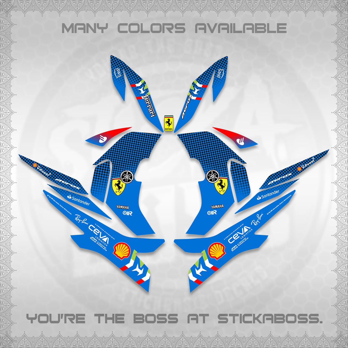 AEROX V2 DECALS (2026 HORSE RACE DESIGN) STICKER DECALS By STICKABOSS