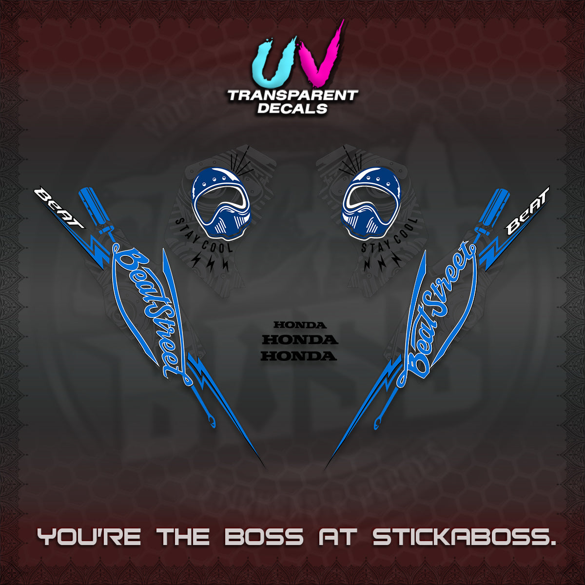 BEAT FI V2 UV TRANSPARENT DECALS (2026 BEATSTREET DESIGN) STICKER KITS BY STICKABOSS