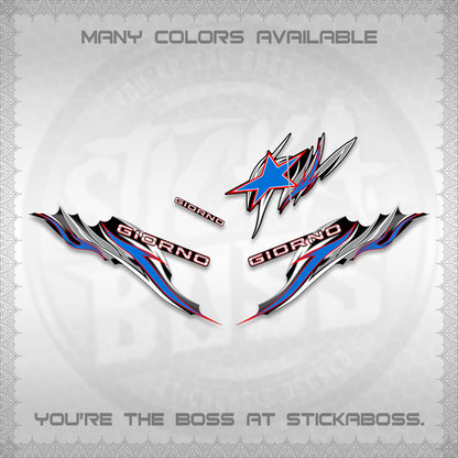 GIORNO 125 DECALS (2026 NEW TRIBAL FIRE NTN) STICKER DECALS BY STICKABOSS