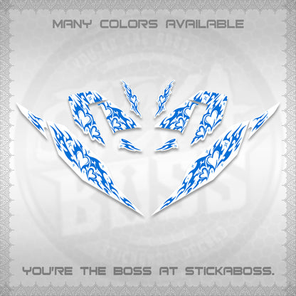 CLICK 125 V4 FOR WHITE DECALS (2026 TRIBAL HEART DESIGN) STICKER KITS BY STICKABOSS