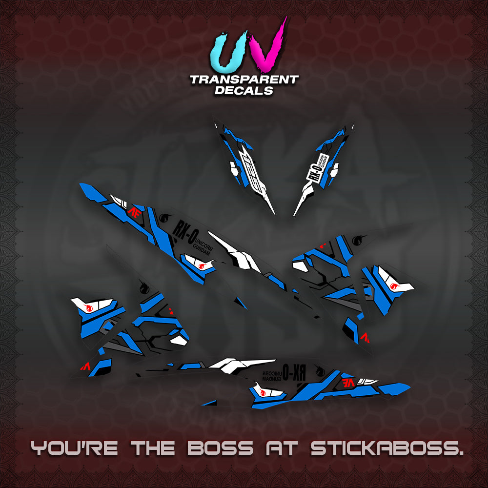 CLICK V2 UV TRANSPARENT VARIO DECALS (RX-O UNICORN GD)STICKER DECALS By STICKABOSS