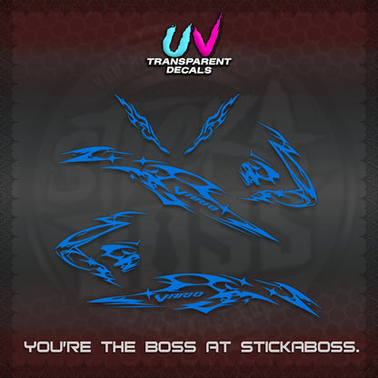 CLICK 125 V3 VARIO UV TRANSPARENT DECALS (2026 T1 LIGHTNING DESIGN) STICKER KITS BY STICKABOSS