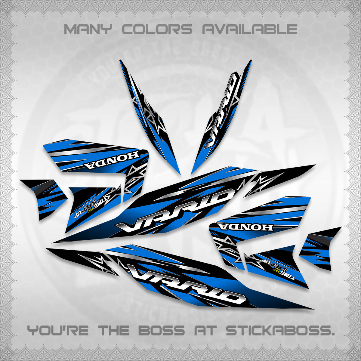 CLICK 125 V4 VARIO DECALS (2026 BLACK STAR DESIGN) STICKER DECALS By STICKABOSS